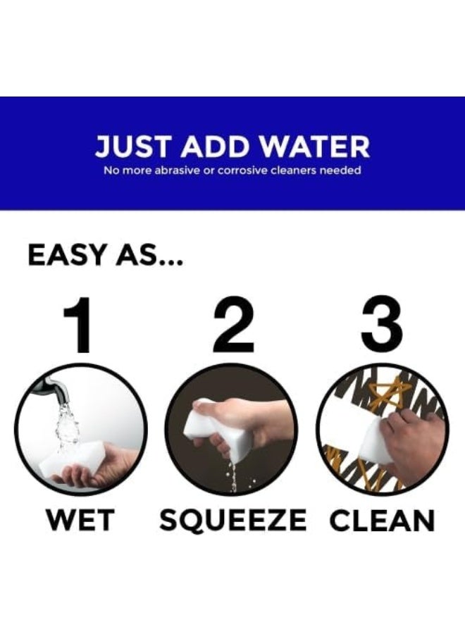 STK 20 Pack Extra Thick Magic Cleaning Pads - Eraser Sponge for All Surfaces - Kitchen-Bathroom-Furniture-Leather-Car-Steel - Just Add Water to Erase All Dirt - Melamine - Universal Cleaner - Image 3